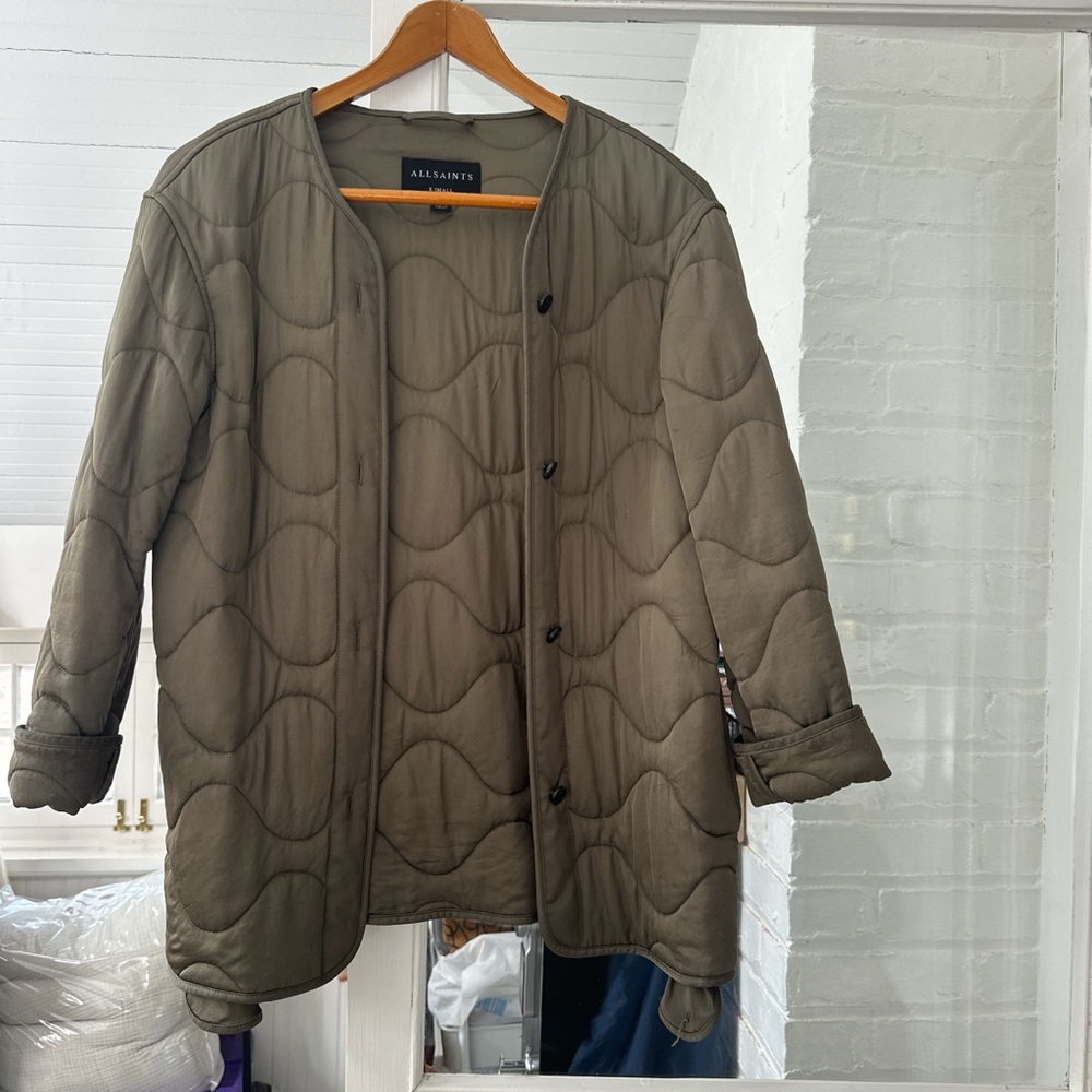 All Saints lightly quilted army jacket xs